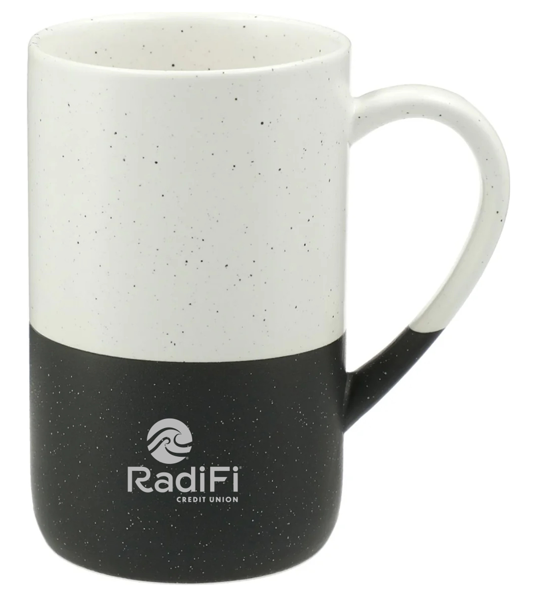 Speckled Wayland Ceramic Mug 13oz Black with RadiFi Credit Union