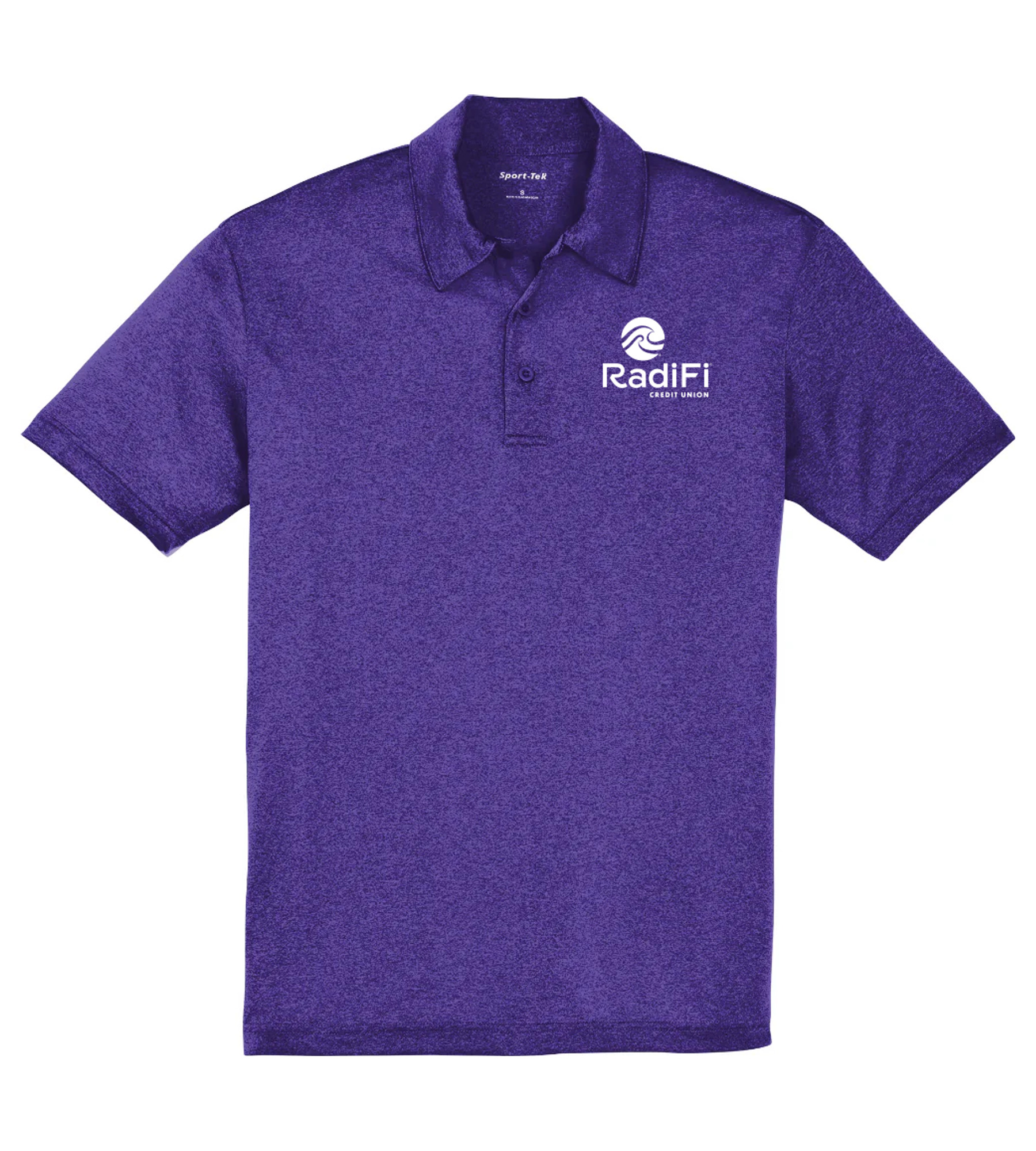 Sport-Tek Heather Contender Polo Varsity Purple Heather with RadiFi Credit Union