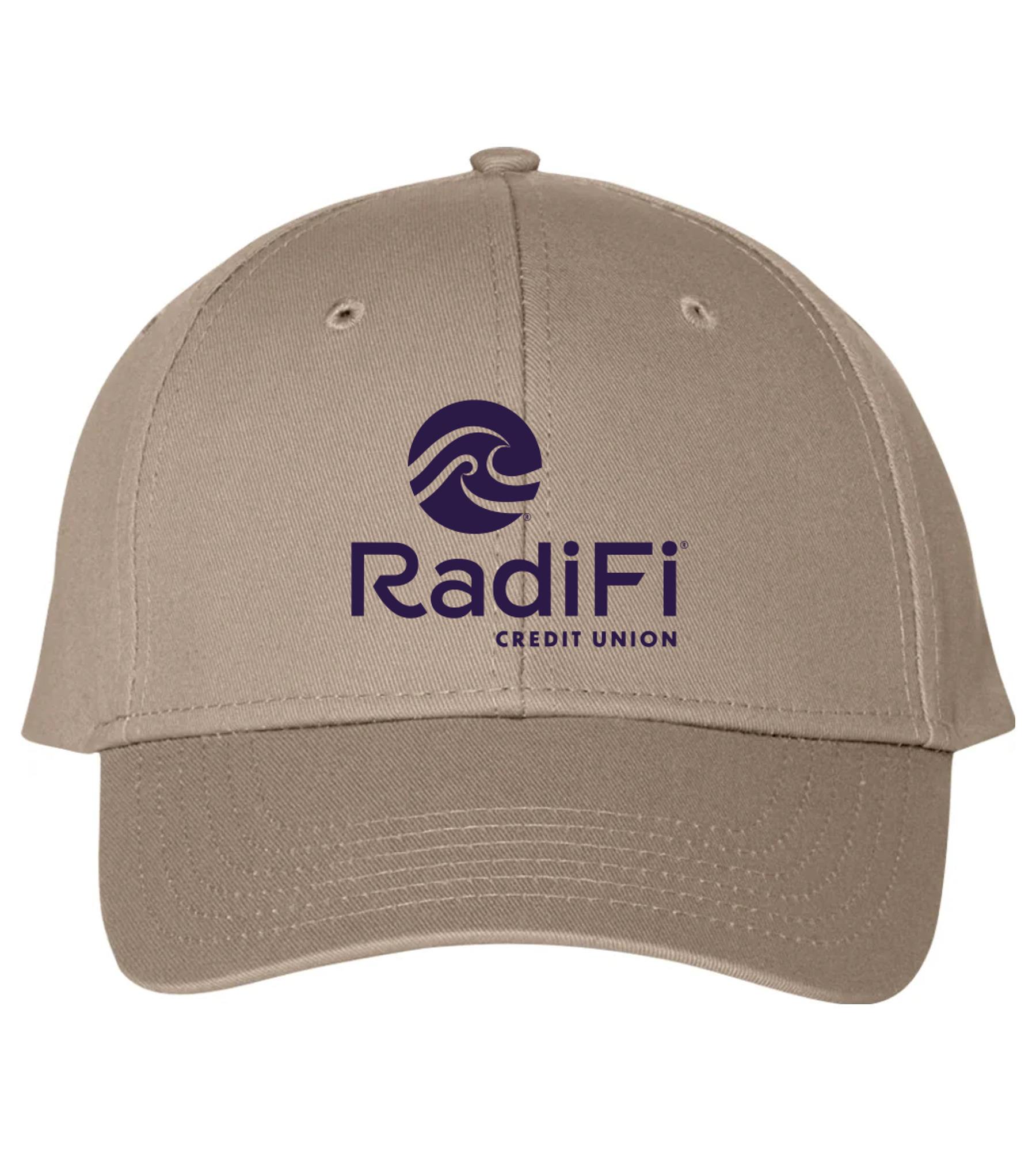 Valucap - Structured Chino Cap Khaki with RadiFi Credit Union